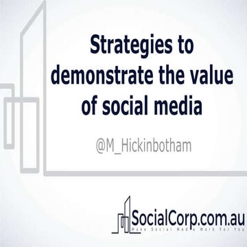 Strategies to profile social media's value