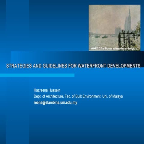 Strategies and Guidelines for Waterfront Developments