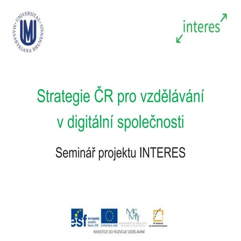 Strategie CR pro vzdelavani v digitalni spolecnosti