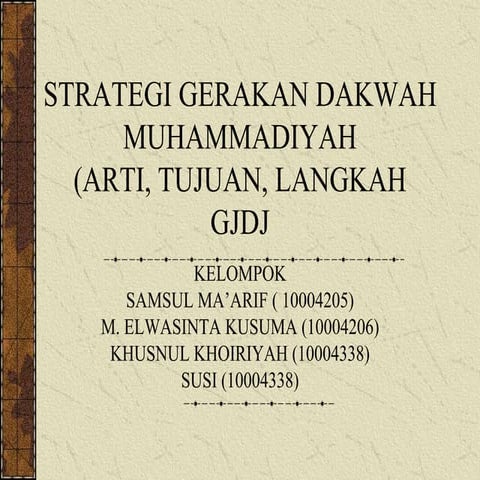 Strategi Gerakan Dakwah Muhammadiyah