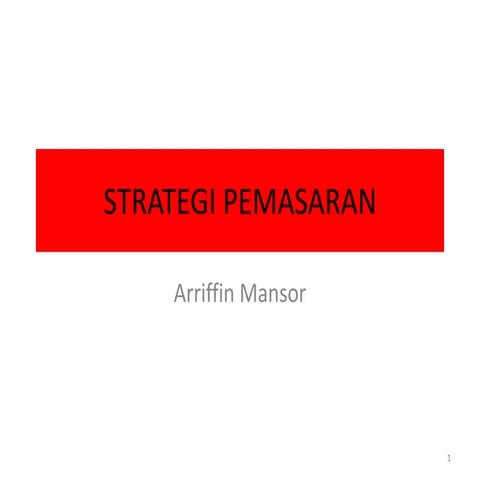 Strategi pemasaran