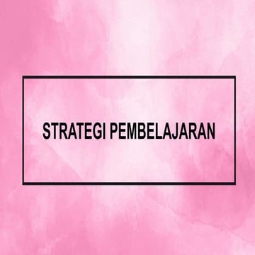 Strategi Pembelajaran Konsep dan Prosedur