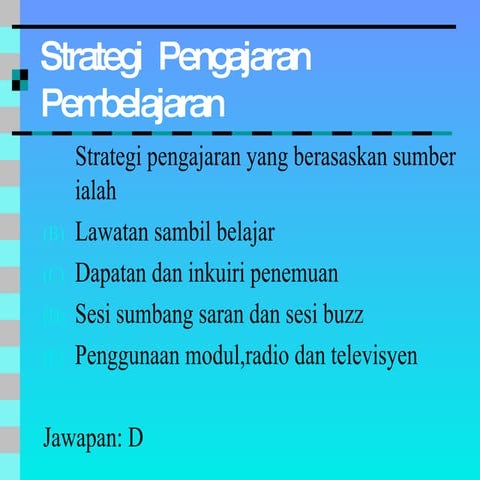 Strategi pengajaran pembelajaran