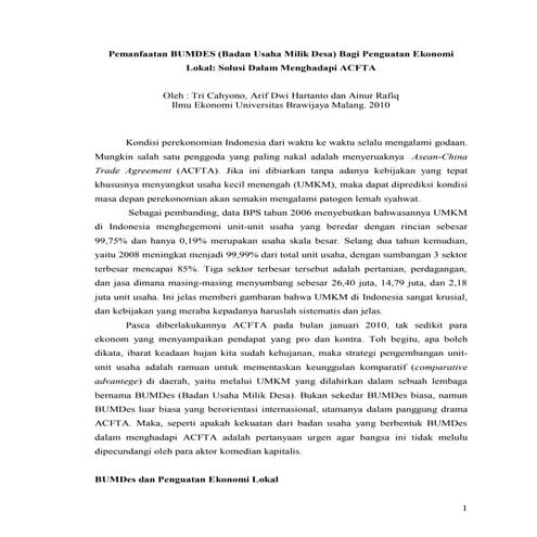 Strategi pengembangan bumdes