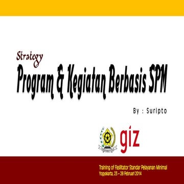 Strategi program dan kegiatan berbasis spm | PDF