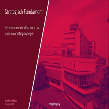 Strategisch fundament de essentiële checklist voor uw online
