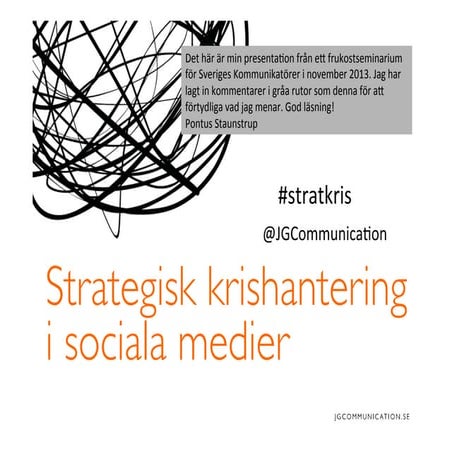 Strategisk krishantering i sociala medier av @JGCommunication