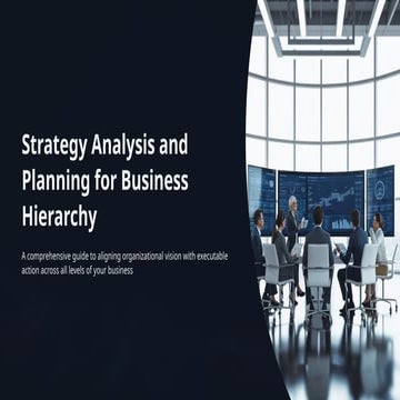 Strategy analysis and planning for the Business Hierarchy