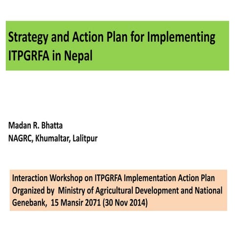 NBPGR-National Bureau of plant genetic Resources. | PPTX