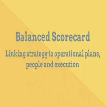 Balanced Scorecard and Strategy Execution