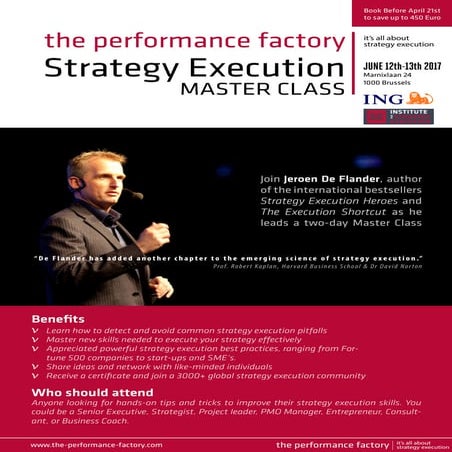 Strategy execution master class 2017 by jeroen de flander 