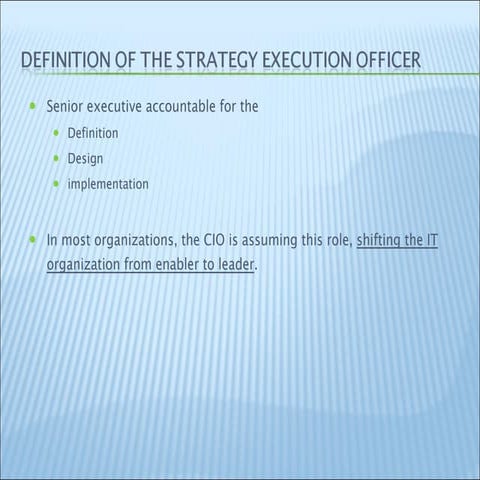 Strategy Execution Officer