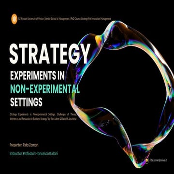 Strategy Experiments in Nonexperimental Settings_ Challenges of Theory, Infer...