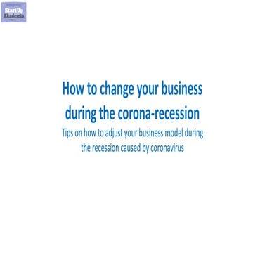 How to change your business during the recession caused by corona virus