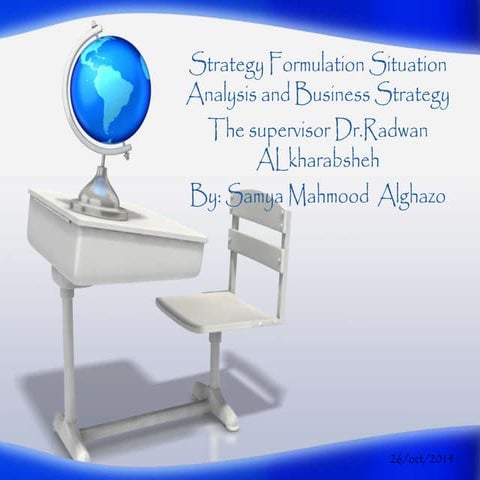 Strategy formulation and SOWT analysis