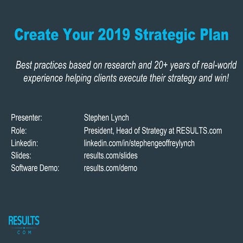 2019 Strategy Workshop
