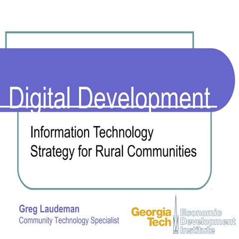 IT Strategy for rural communities