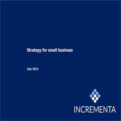 Strategy for small busines