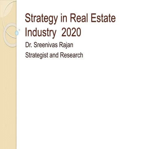 Strategy in real estate 2020 | PPTX