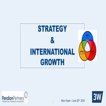 Strategy & International Growth - 3W