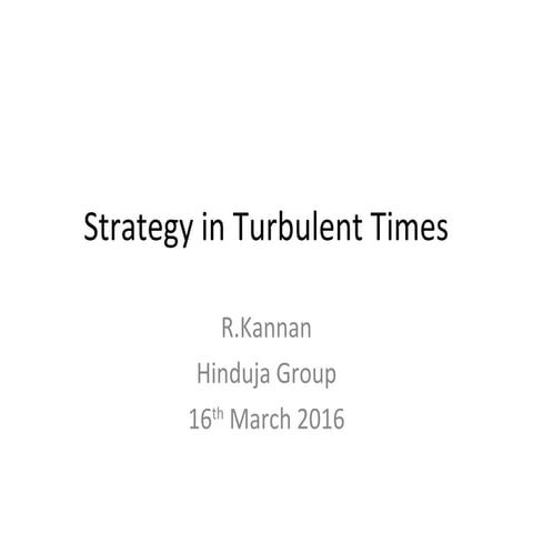 Strategy in turbulent times