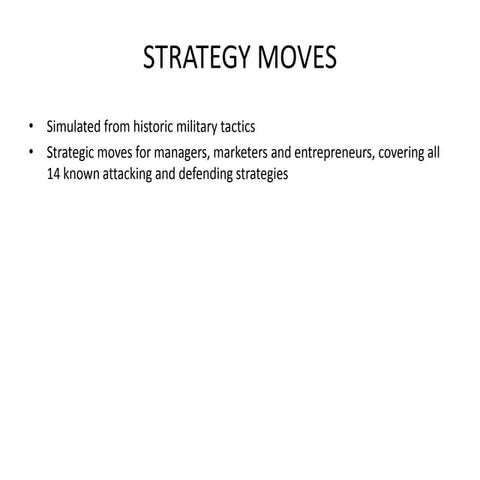 Strategy Moves categorized and examples by Fernando Tuan