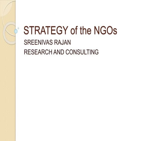 Strategy of the NGO