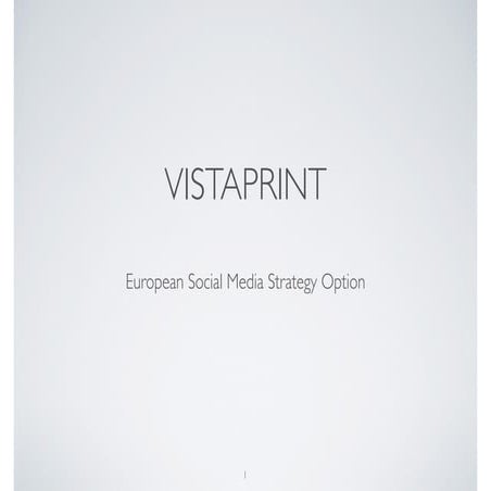 Social Media Full Strategy for Vista Print