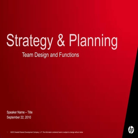 Strategy Planning Team Design Proposal