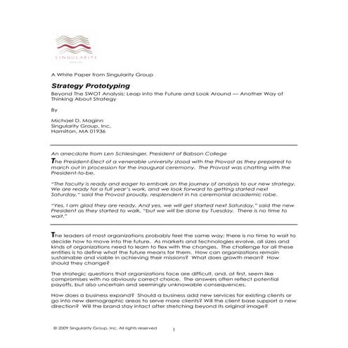 Strategy prototyping leap into the future  look around