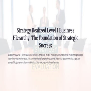 Strategy Realized Level 1 Business Hierarchy
