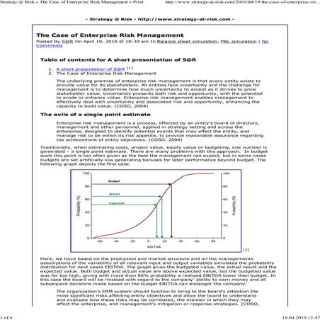 The Case of Enterprise Risk Management | PDF | Stocks and Bonds ...