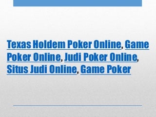 Strategy to win judi poker online