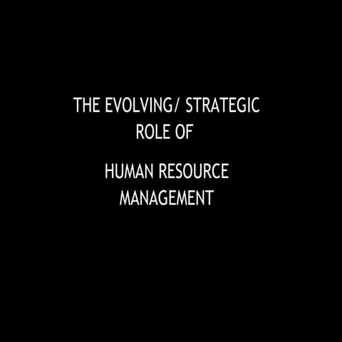 Strategic Human Resource Management