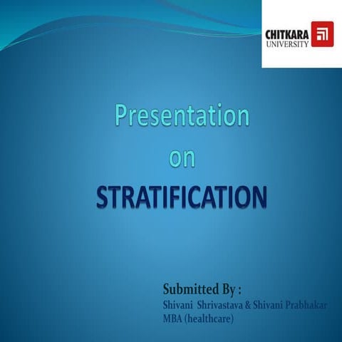Stratification in IDEA ppt for itt training arranged by icai rajkot | PPTX