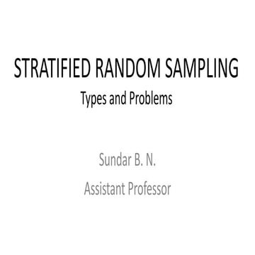 Stratified Random Sampling -  Problems