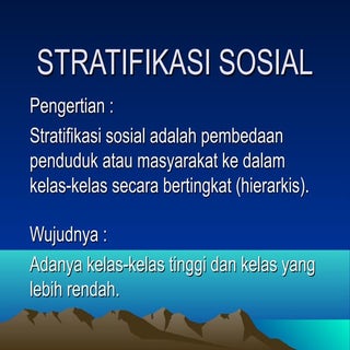 Stratifikasi sosial