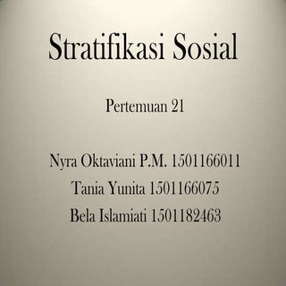Stratifikasi sosial presentasi