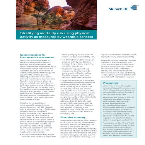 Insurance | Stratifying risk using wearable data | MunichRe