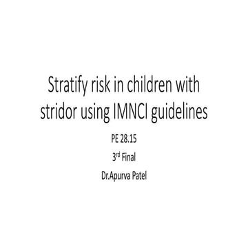 stratify risk in children with stridor using IMNCI guidelines.pptx