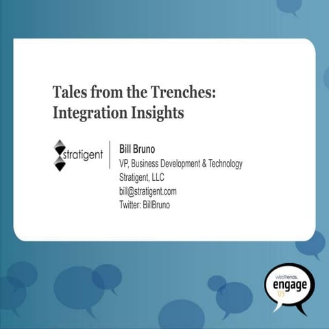 Tales From The Trenches - Bill Bruno, Stratigent