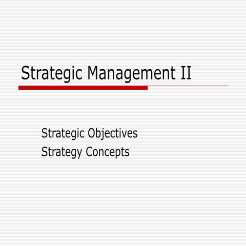 Strat Mgt Part Ii