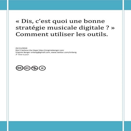 Stratégie musicale: Comment utiliser les outils? 