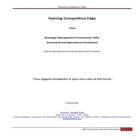 Strategy Focused Organization - ABC Company 06052010