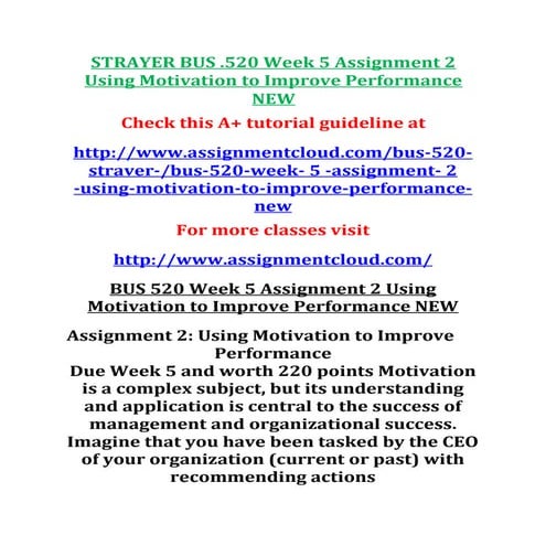 Strayer bus-520-week-5-assignment-2-using-motivation-to-improve-performance-new