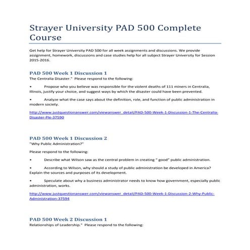 Strayer university pad 500 complete course