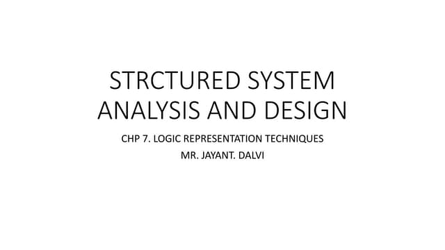 Structured system analysis and design 