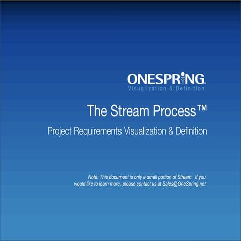 The Stream Process™ for Defining Projects