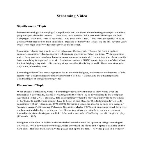 Streaming Video | PDF