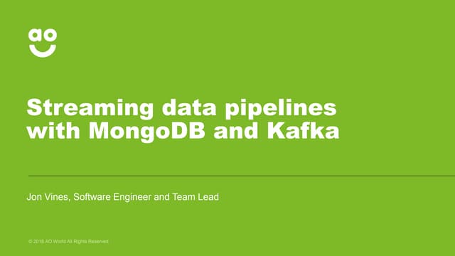 Streaming Data Pipelines with MongoDB and Kafka at ao.com